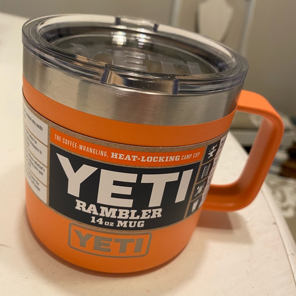 Brand new retire coral 14 oz mug yeti